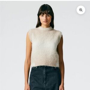 Tibi Ombré Alpaca Shrunken Cutoff Vest
